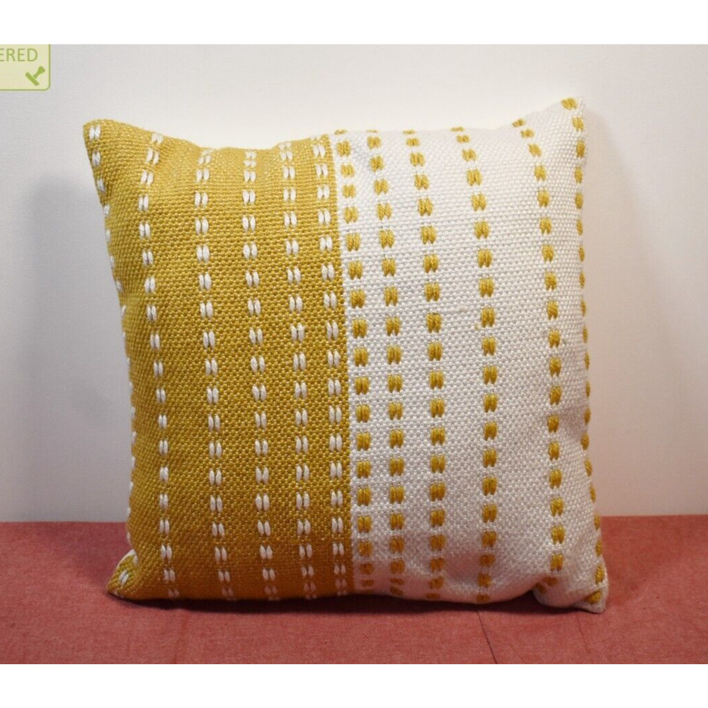 Mina Victory 18"x18" Woven and Stitched Square Throw Pillow Yellow*